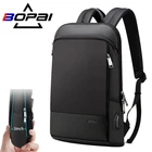 Деловой повседневный рюкзак унисекс BOPAI, тонкий черный рюкзак с защитой от кражи, для ноутбука 15,6 дюйма, для работы в офисе