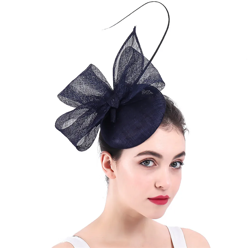 Винтажные темно синие вуалетки шляпы для торжевечерние случаев Кентукки Дерби