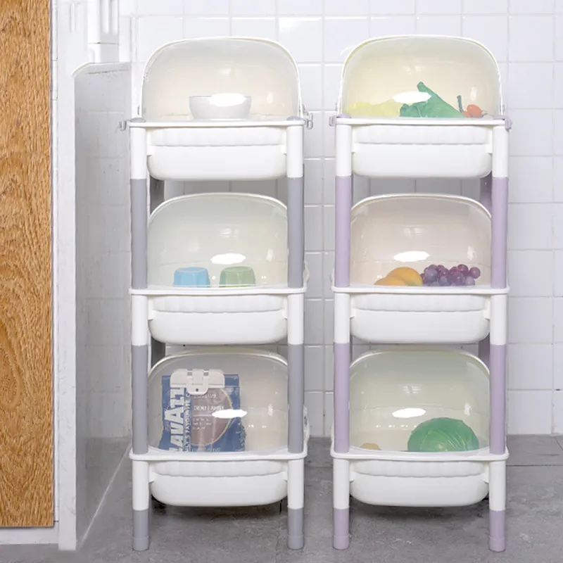 Многоуровневая полка для хранения кухни Пыленепроницаемая и крышка трехслойная