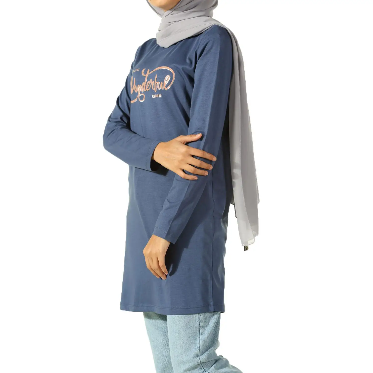 Замечательная туника из чесаного хлопка с рисунком| |