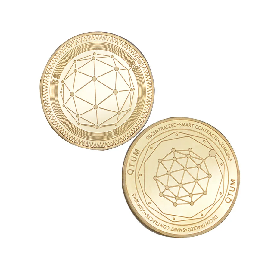 

QTUM Quantum Coin Gold Plated Badge Meaningful Souvenir Gift Virtual Currency Commemorative Coins