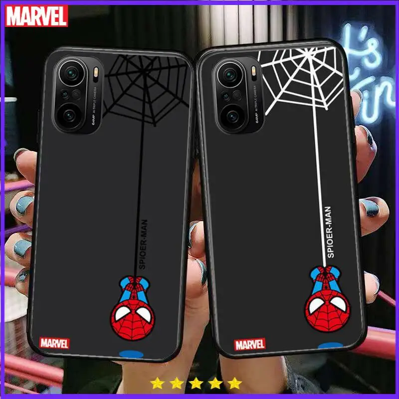 

Marvel Spider-Man Phone Case For xiaomi redmi POCO F1 F2 F3 X3 Pro M3 9C 10T Lite NFC Black Cover Silicone Back Prett mi 10 ultr