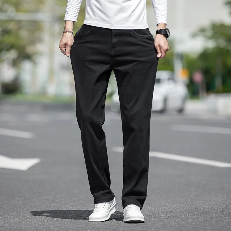Новинка 2022 мужские черные джинсы деловая мода классический стиль эластичные