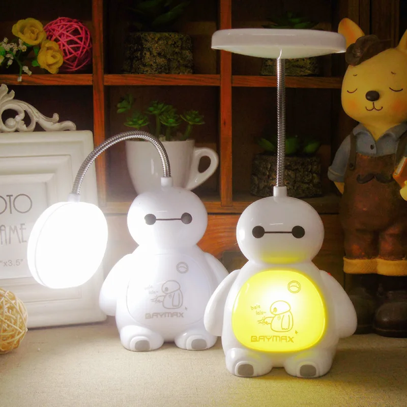 FENGLAIYI мультфильм Baymax Hero 6 красочный RGB светодиодный перезаряжаемый USB Белый Ночник