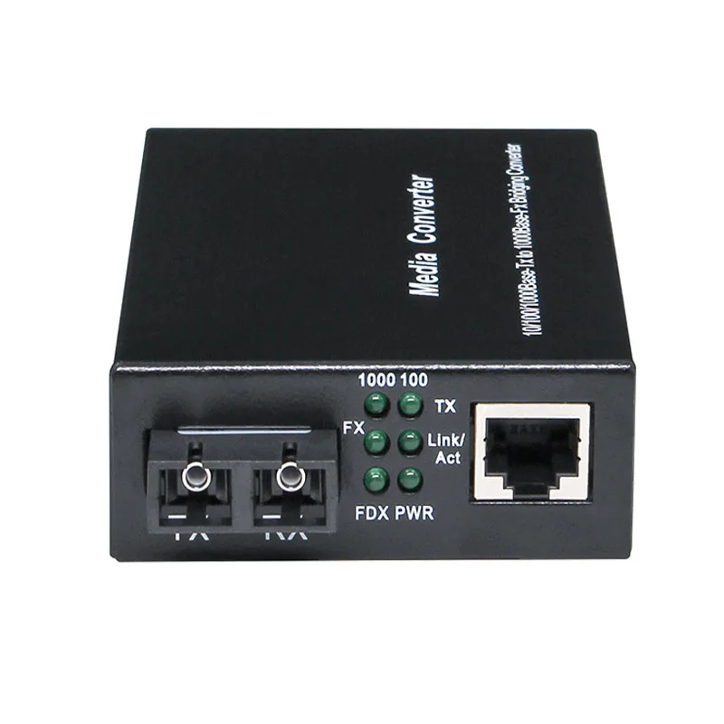 

Gigabit Ethernet Fiber Media Converter with a Built-in 1Gb Singlemode SC Transceiver 10/100/1000M RJ45 To 1000Base-LX Up To 20km