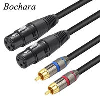 bochara 1 5m 2rca male to dual xlr female ofc aux audio cable shielded for amplifier mixer