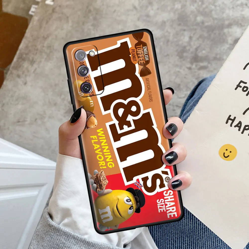 

M&M's Chocolate Case Cover For Samsung S20 FE S21 Ultra Phone Capa for Galaxy S10 S10e S9 S8 Plus S7 Edge Soft Funda