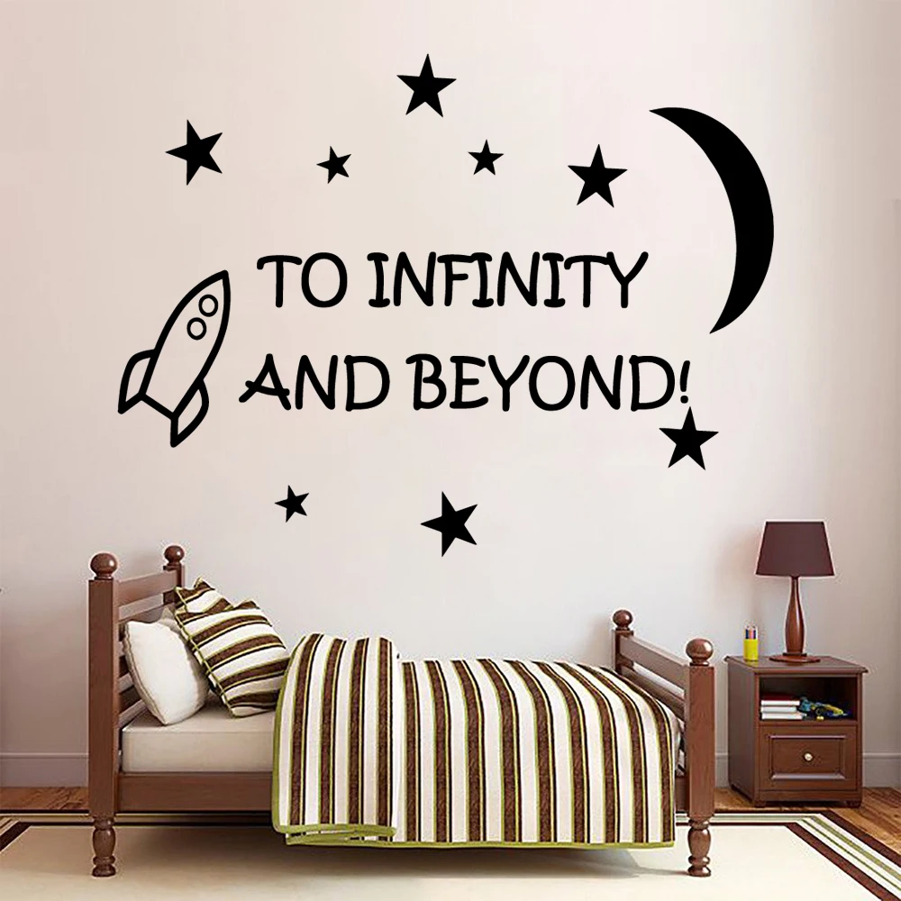 Горячая к бесконечности и за пределами цитаты луна звезды для детской комнаты