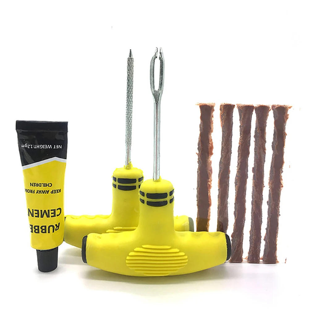 Tire Repair Tool Kit For Tubeless Emergency Tyre Fast Puncture Plug Block Air Leaking Car Truck |