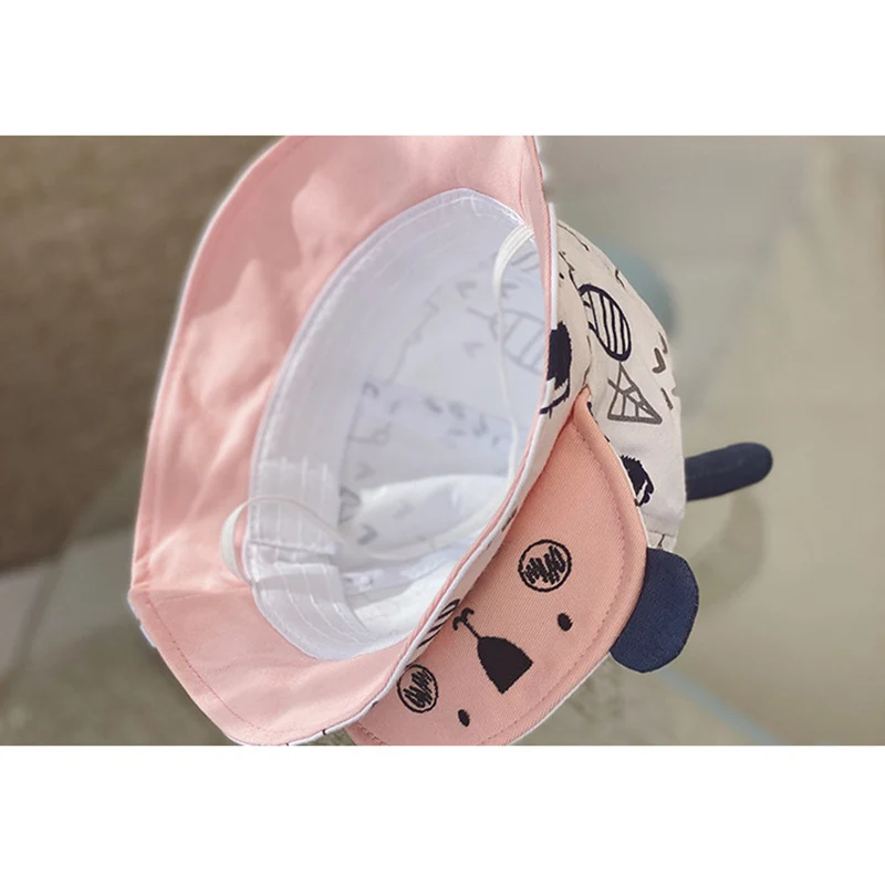 Cute Cartoon Doodle Print Boy Girl Baby Hat Spring Summer Basin Sun Fisherman | Детская одежда и обувь