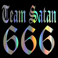 creative team satan 666 stickers and decals windshield bumper motorcycle helmet decal kk vinyl cover scratches waterproof pvc