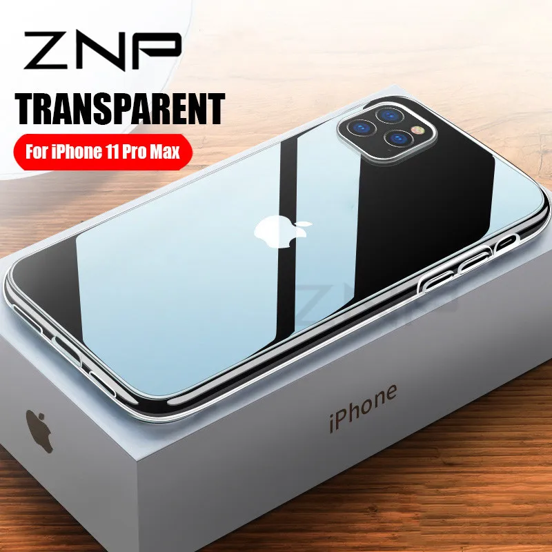 Transparent ZNP ультра тонкий мягкий прозрачный ТПУ чехол s для iPhone X XS 11 Pro Max прозрачный силиконовый Полный Чехол для iPhone XR XS Max чехол для телефона - Цвет: Transparent