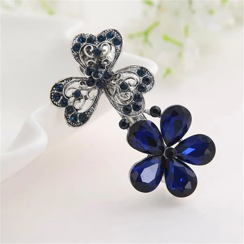 1pc Hollow9 1 пара, стразы, Бабочка, заколка для волос, заколка для девочек, квадратные заколки для волос, женские металлические заколки в виде кленового листа, аксессуары для волос, Прямая поставка - Цвет: 1pc Hollow9