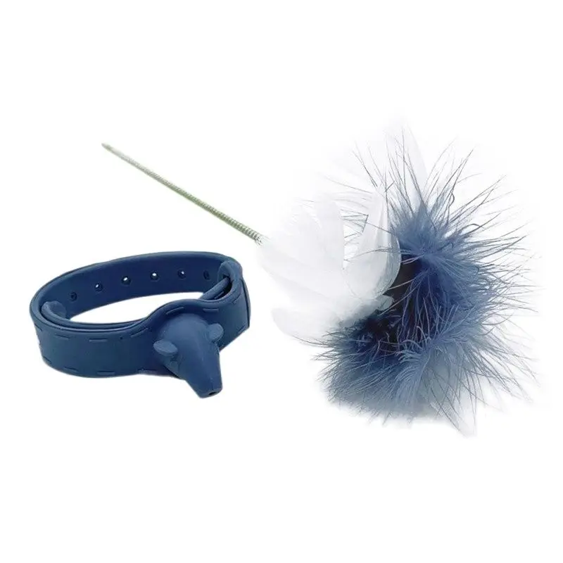 

Funny Cats Stick Toys Feathers Tease Cat Self-Collar Stick Interactive Pet Rods Toys Kitten's Craft For Playing Toy Pet Supplies