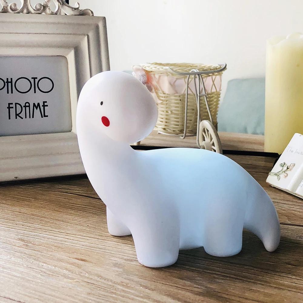 Милый силиконовый ночник в форме динозавра лампа для детской комнаты маленький |