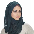 2020 шифоновый Хиджаб Женский мусульманский шарф, однотонные мягкие длинные шали и накидки, жоржет, шарфы для женщин, хиджабы