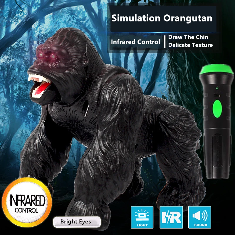 

Innovation Simulate Infrared Control Orangutan Delicate Skin Texture Bite Mouth With Bright LED Eyes Children's Electric RC Toy