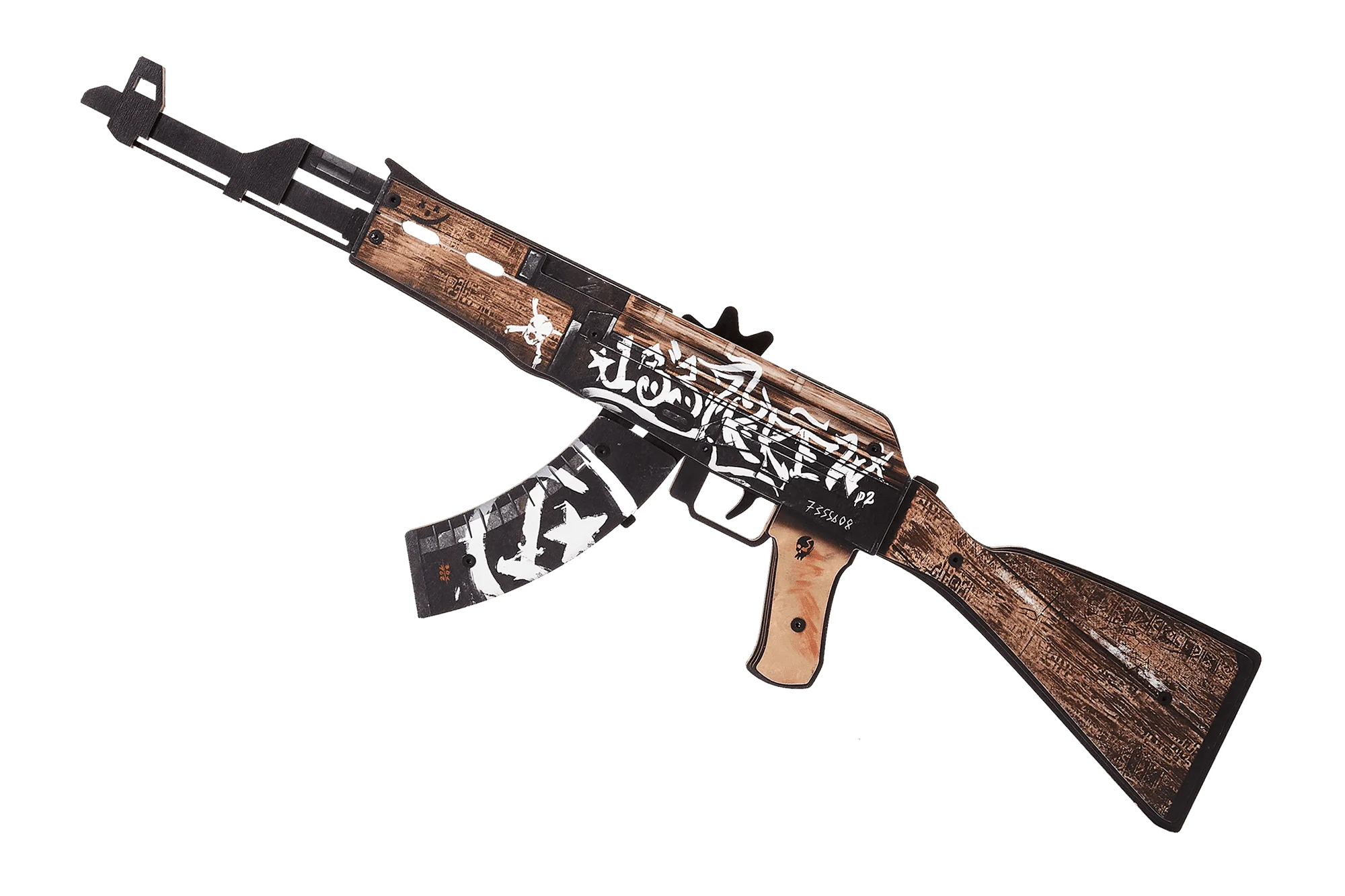 Wooden weapons AK-47 Active Desert Rebel (CS:GO) VozWooden / Toy wood weapon Gift for boy (Rubber cartridges )/ Counter-Strike CS GO Plaything gun