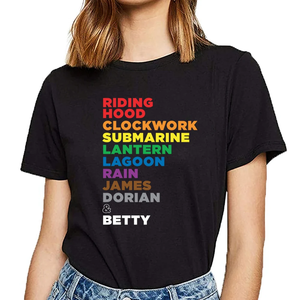 

Tops T Shirt rainbow words Hip Hop Vintage Cotton Female Women's T-shirt