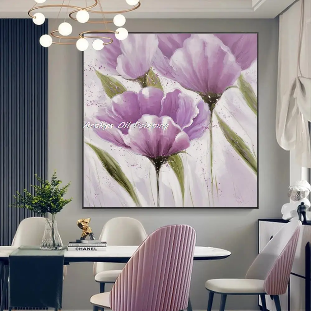 Артикс поп-арт ручная роспись красный цветок картина маслом на холсте