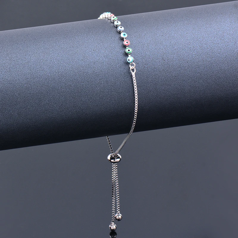 

SINLEERY Dropping Oil Bracelets On Hand Chic Colorful evil eye Drop Charm Bracelets For Women Fashion Jewelry 2021 SL073 SSk