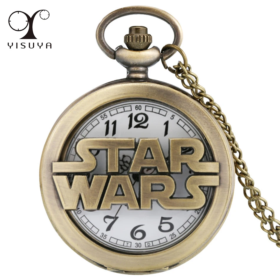 

Half Hunter Hollow Star Display Quartz Pocket Watch White Dial Arabic Numerals Display Necklace Pendant Watches Gifts Men Women