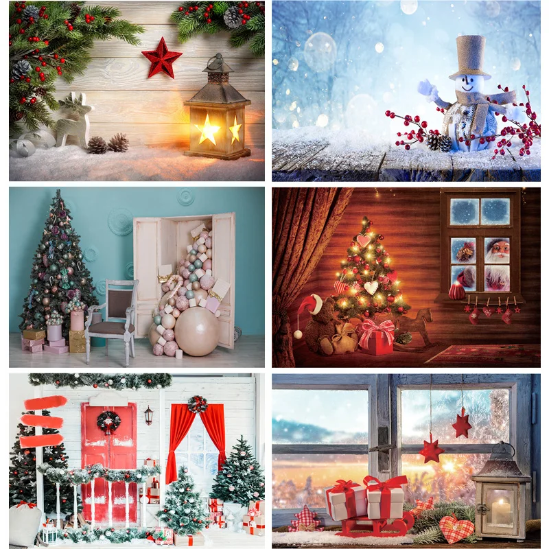 

SHENGYONGBAO Christmas Theme Photography Background Snowman Christmas tree Portrait Backdrops For Photo Studio Props 2197 DHT-03