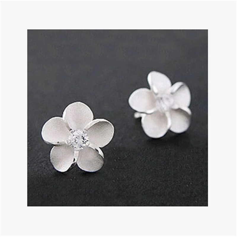 

Fashion Cubic Zirconia Flower Stud Earrings Women's Girl's Jewellery Fine Birthday Gift