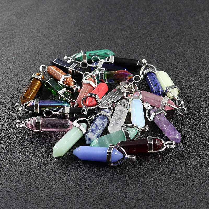 

Подвеска с натуральным минеральным орнаментом, Кристальные точки, ожерелье для пары, подвески для рукоделия, подарочные украшения без нито...