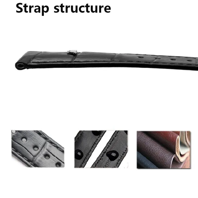 TOP Genuine Leather watchband For MAURICE LACROIX watches strap black brown 20mm 22mm with folding buckle bracelet