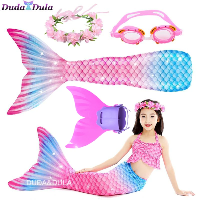 

2020 NEW Little Mermaid Tails With Monofin Swimwear for Kids Mermaid Costume for girls Swimming Costume Mermaid Tail Cosplay