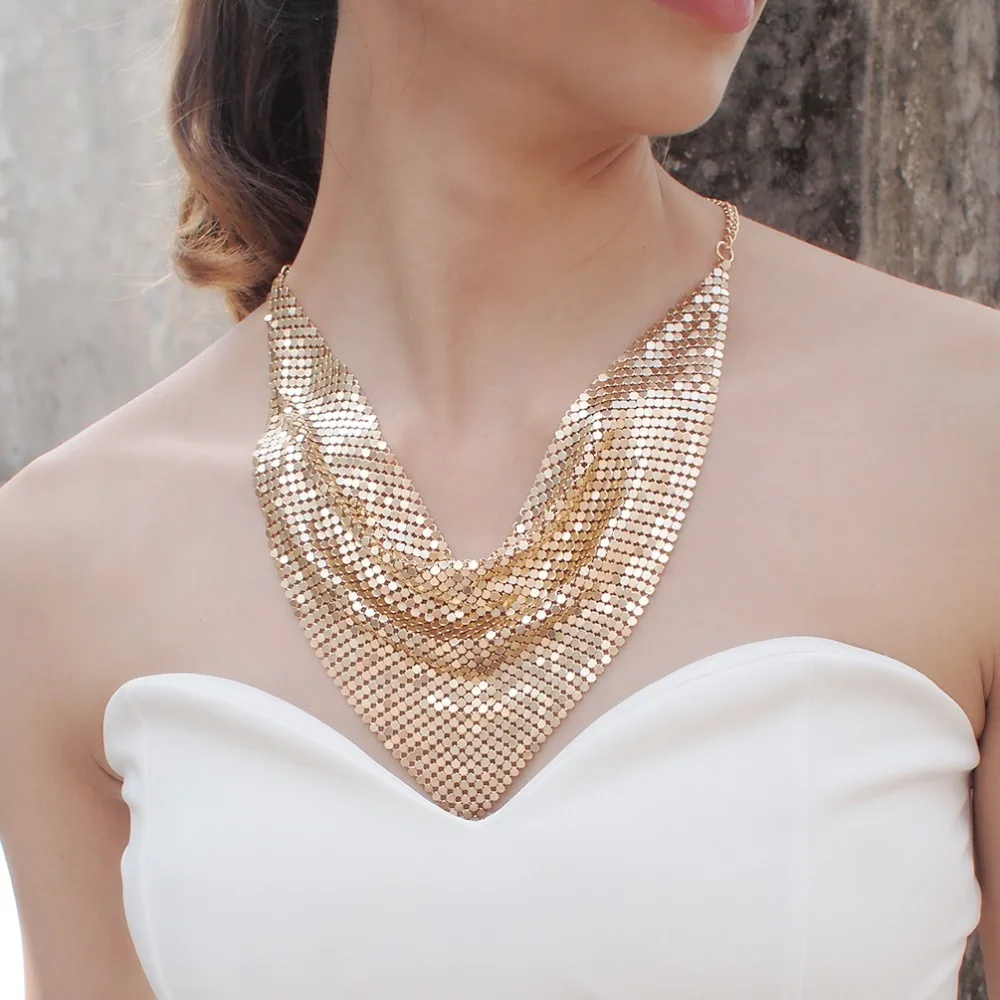 Индийская металлическая цепь чокер Necelace из сплава массивное ожерелье для женщин