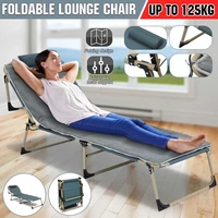 foldable steel garden lounger pool beach office home lunch break oxford chaise lounge chair recliner noon rest portable bed