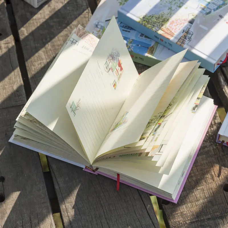 

Новинка 2022 маленькая чистая и свежая Эстетическая цветная страница Дневник Книга иллюстрация блокнот для студентов канцелярские товары По...