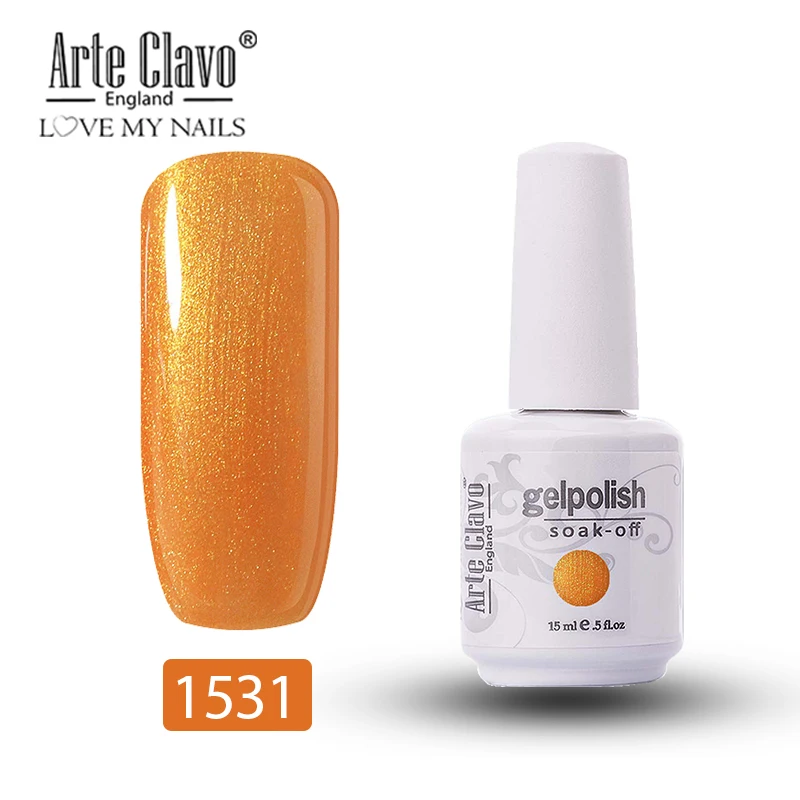 1531 Arte Clavo 15ml New Color Gel Nail Polish UV Glitter Nail Gellak Matt Top Base Soak Off Nail Art Design Lacquer Nail Gel Varnish - Цвет: 1531