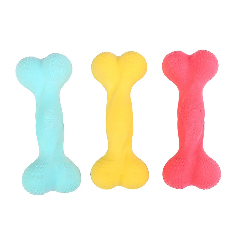 

Dog Toy TPR Bone Shape Foam with Fragrance Bite Toy Macaron Bone Shape