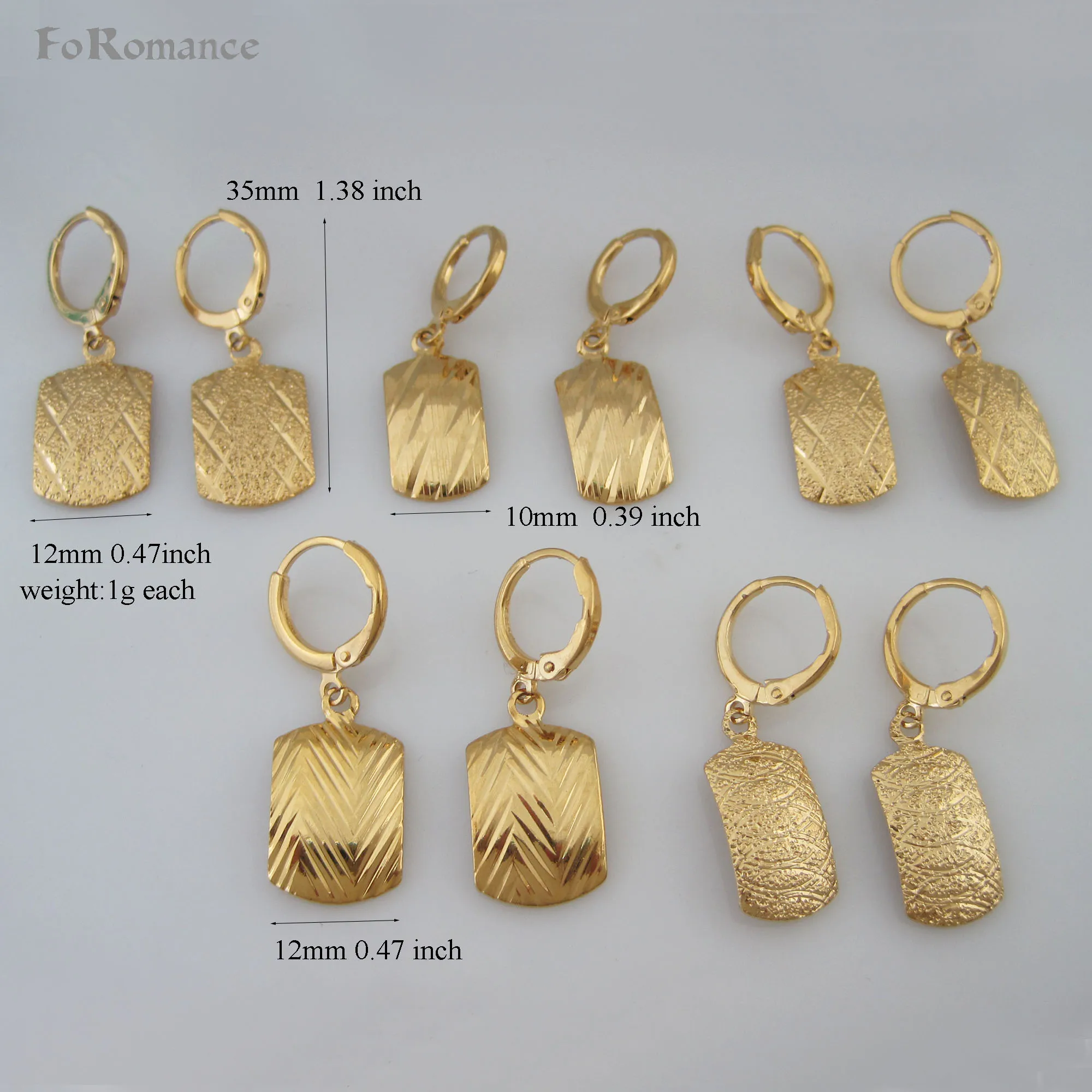 Висячие серьги с покрытием из желтого золота 1 38 дюйма пять стилей вырезанные