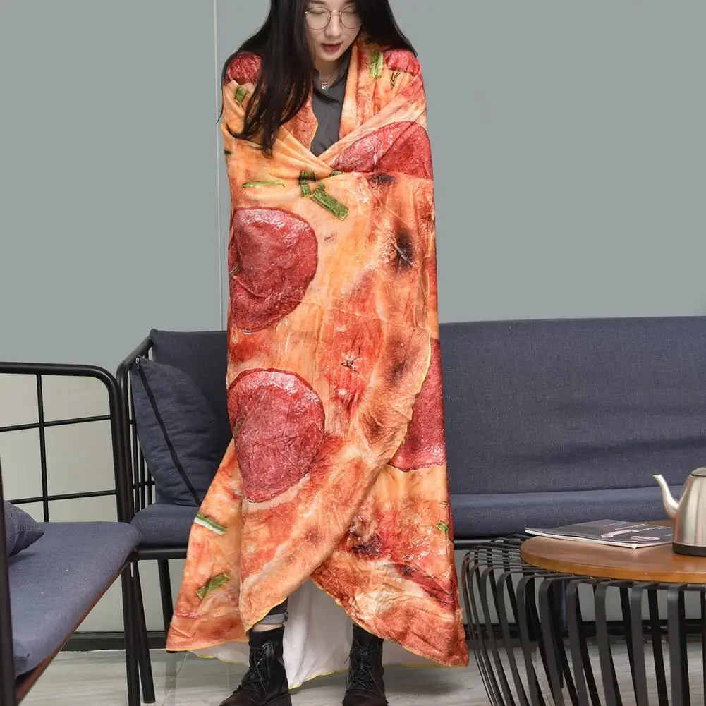 Одеяло для пиццы осенне-зимнее фланелевое одеяло креативное круглое мягкое