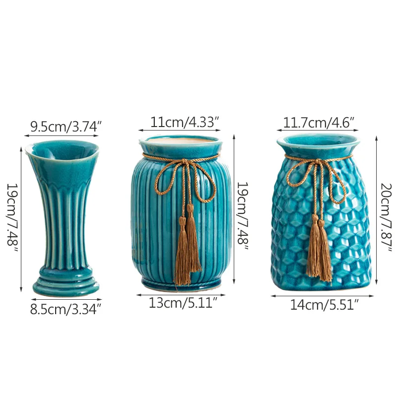 Винтажная глазурованная керамика с трещинами ваза для цветов художественные