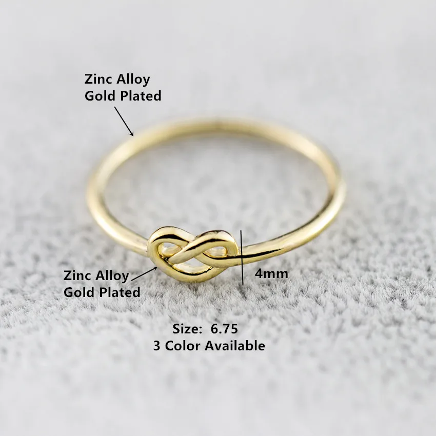 Best Gift Simple Knuckle Love Heart Knot Rings For Women Girls Promise Anillos Jewelry Rose Gold Silver Color|knot ring|rings for womenring |