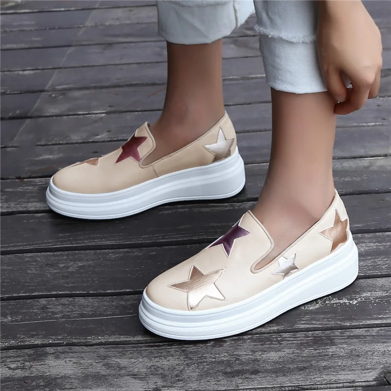 Женские лоферы без застежки FEDONAS белые туфли из натуральной кожи на плоской