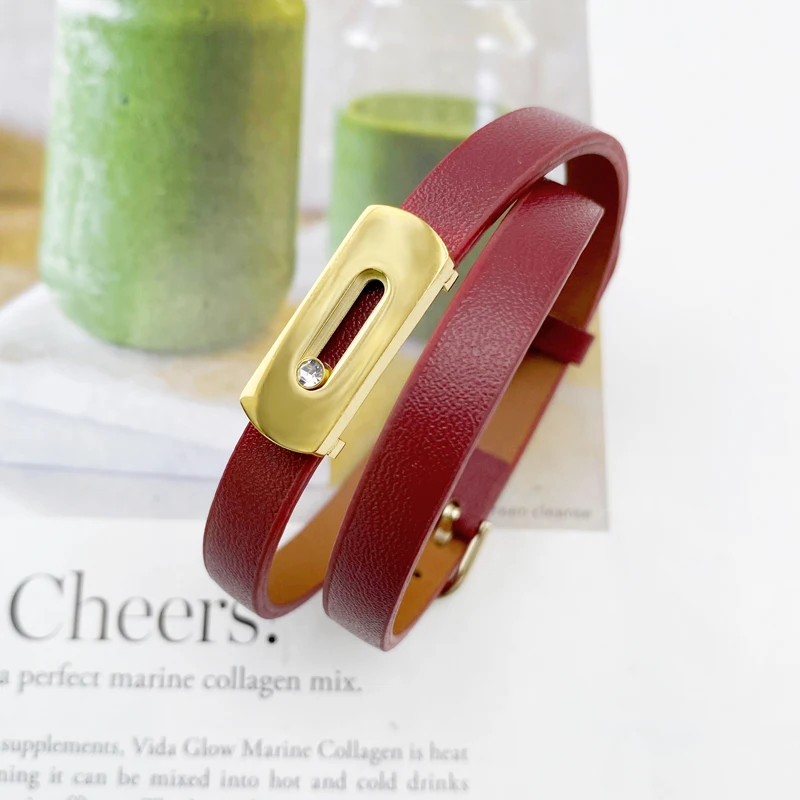 

Простые аксессуары Vanifin из нержавеющей стали, браслеты и ожерелья унисекс, ювелирные изделия двойного назначения из искусственной кожи, осн...