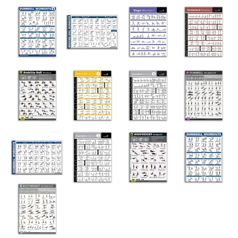 Бодибилдинг Тренажерный зал Спорт фитнес гантели плакат гири тренировка