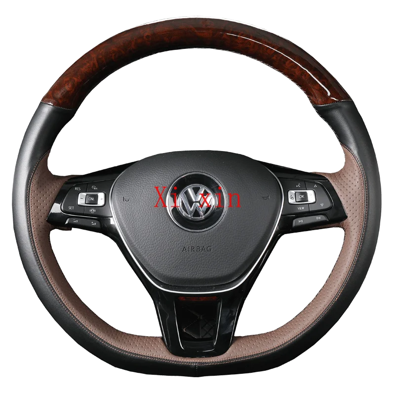 

Кожаный чехол на руль для Volkswagen CC Lavida plus Teramont Sagitar Bora Magotan, сделай сам, ручная работа, автозапчасти