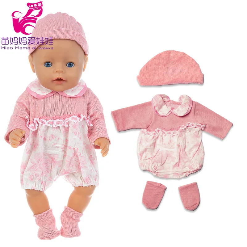 45 см Reborn Baby Doll комплект одежды рубашка в полоску комбинезон шапка 18 дюймов