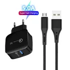 Адаптер для быстрой зарядки Realme C21 C3, кабель Micro USB для Samsung, Xiaomi Redmi 9C, Honor 10 lite, мобильный телефон, зарядное устройство, светодиодный провод