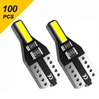 Светодиодная лампа W5W T10 для салона автомобиля, 100 шт., белого цвета, 12 В