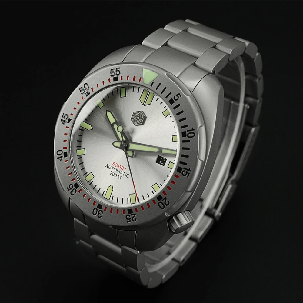 Часы San Martin Diver из нержавеющей стали пескоструйные автоматические механические