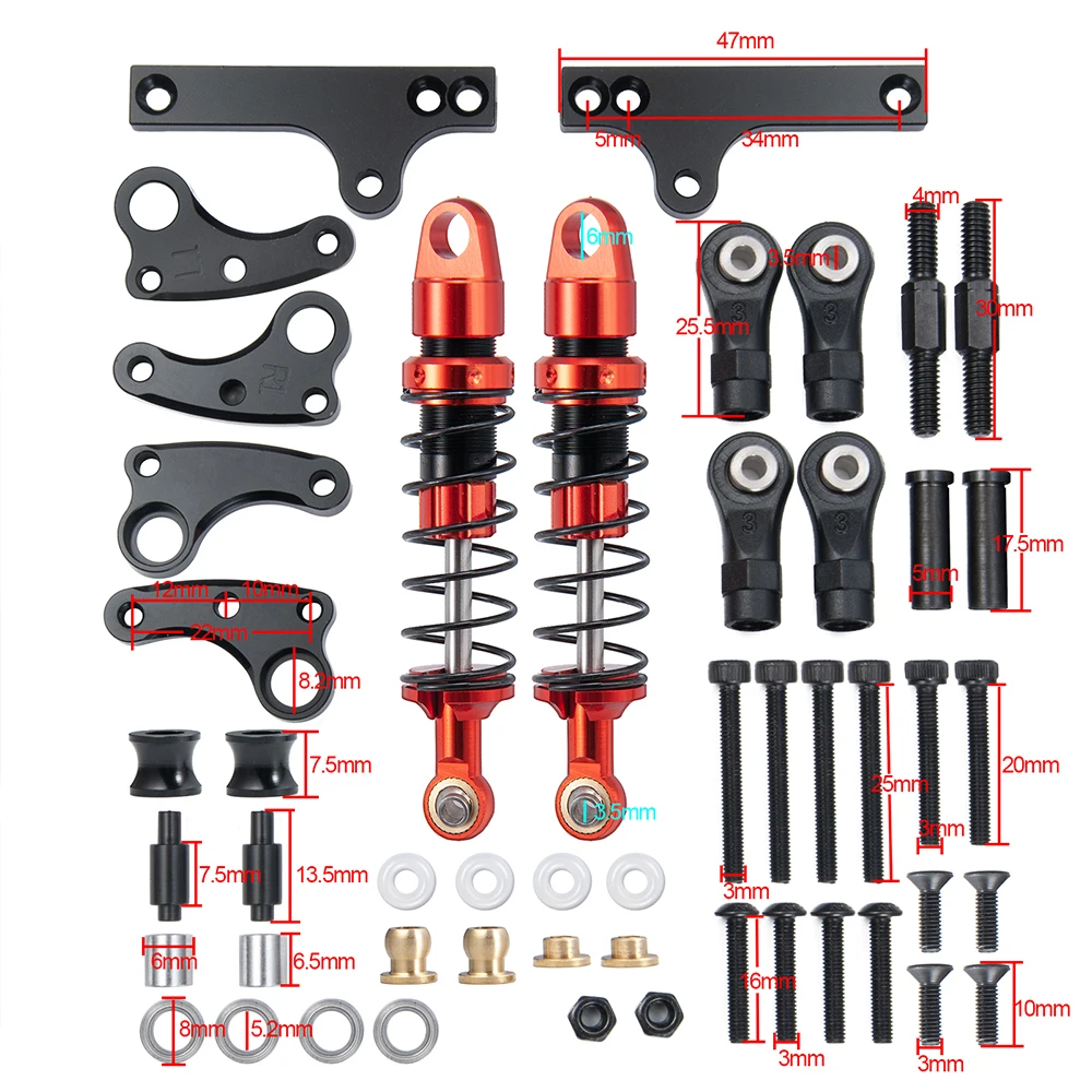AXSPEED-Juego de amortiguadores de suspensi&oacute;n para coche teledirigido, Kit Cantilever, 1:10, Axial SCX10 II 90046-1