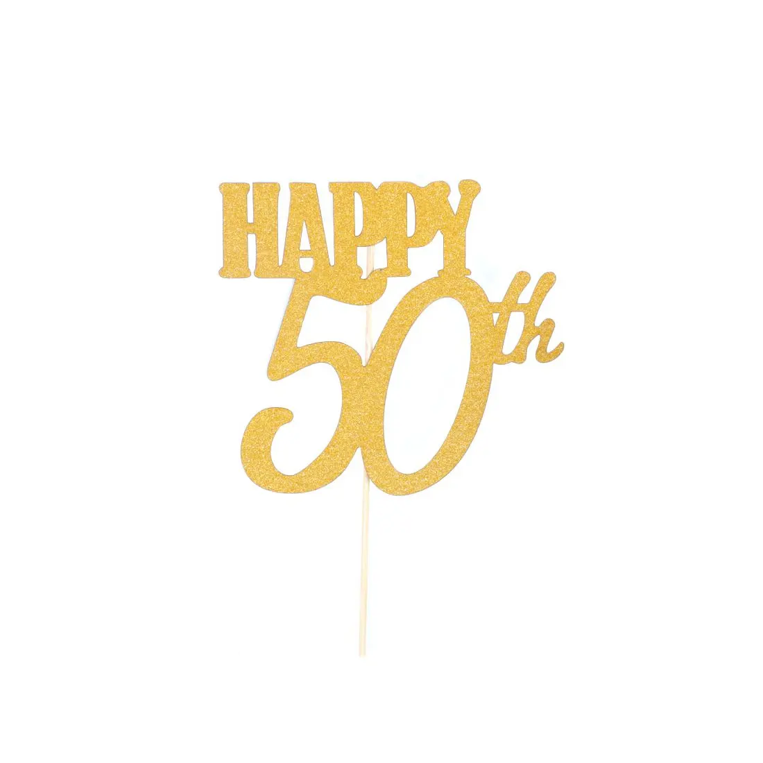 50th Юбилейный Блестящий Топпер для торта 10th/20th/30th/40th/50th/60th украшения для свадебного торта с днем рождения поставщик - Цвет: 50th